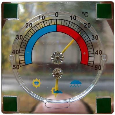 Термометр  ССБО (термометр оконный стрелочный с барометром).
